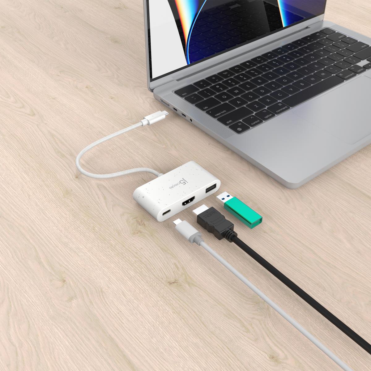 JCA379EW-N Eco-Friendly USB-C to HDMI & USB Type-A with Power Delivery thumbnail