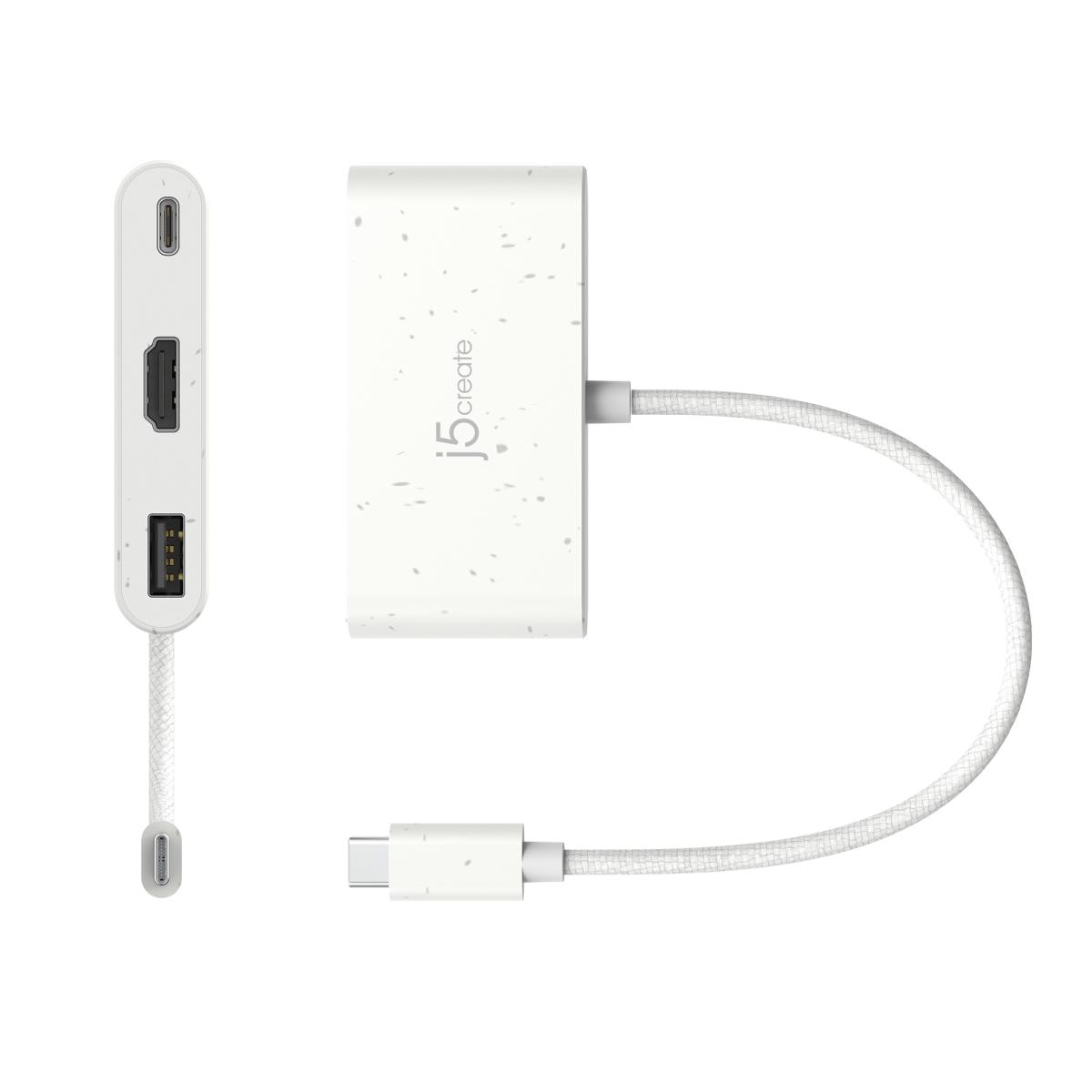 JCA379EW-N Eco-Friendly USB-C to HDMI & USB Type-A with Power Delivery thumbnail