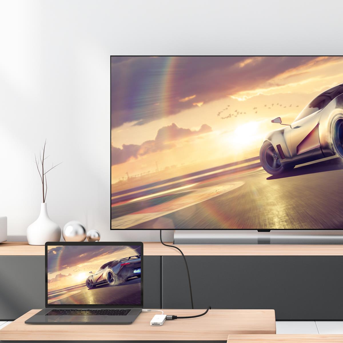 USB-C Lightweight Multi Adapter - 2x USB Type-a 1x USB-c 1x SD 1x microsd 1x Hdmi 1x 3.5 Combo With Power Delivery - White thumbnail