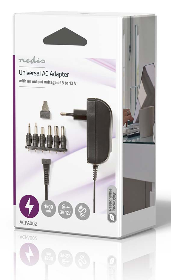 EU Product - Universal Power Adapter, 18W - Black thumbnail