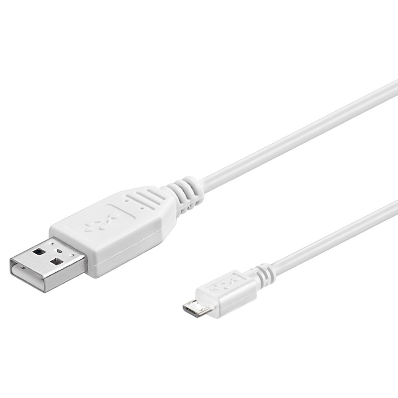 EU Product - USB 2.0-cable, micro-USB for USB-A, 60cm, White thumbnail