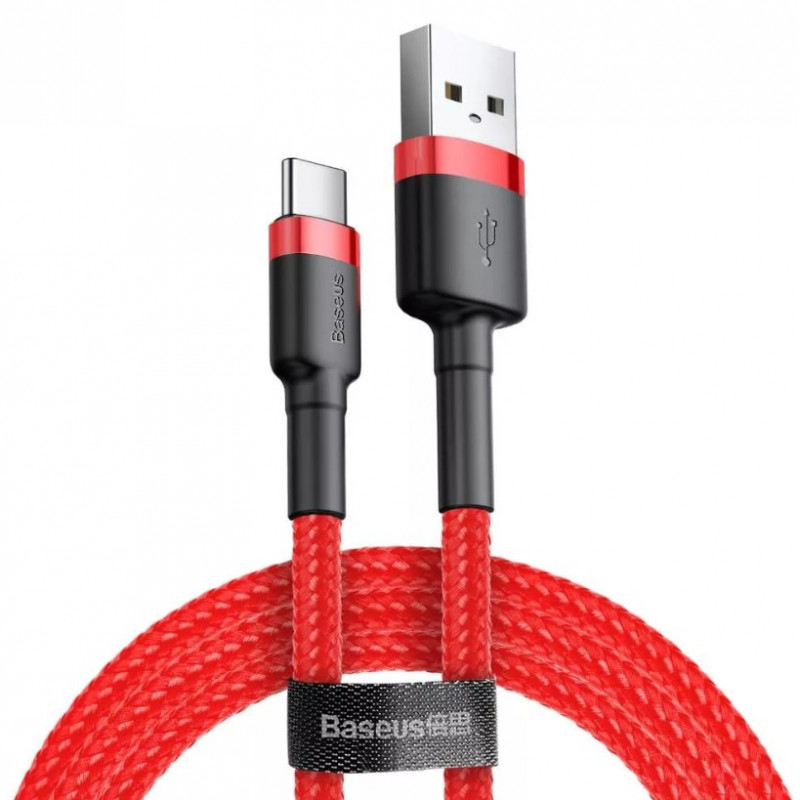 EU Product - Cafule USB to USB-C Cable, 3A, 1m - Red thumbnail