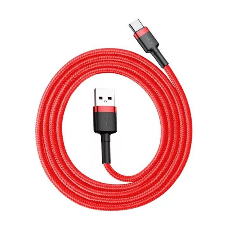 EU Product - Cafule USB to USB-C Cable, 3A, 1m - Red thumbnail
