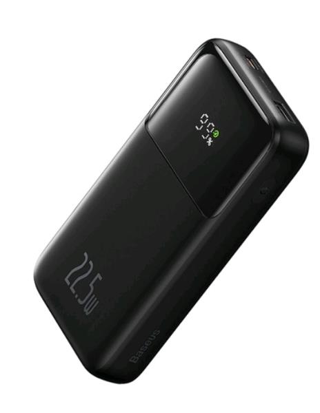 EU Product - Comet Dual-Cable Digital Display Fast Charge Power Bank 20000mAh, 22.5W - Black thumbnail