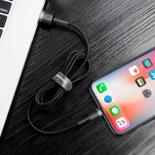 EU Product - Cafule USB to Lightning, 2.4A, 0.5m - Grey/Black thumbnail