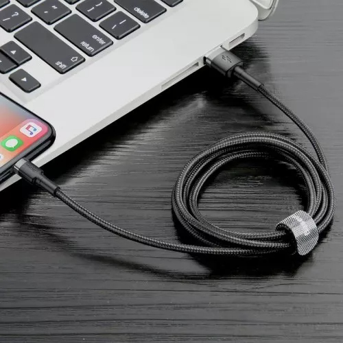 EU Product - Cafule USB to Lightning, 2.4A, 0.5m - Grey/Black thumbnail