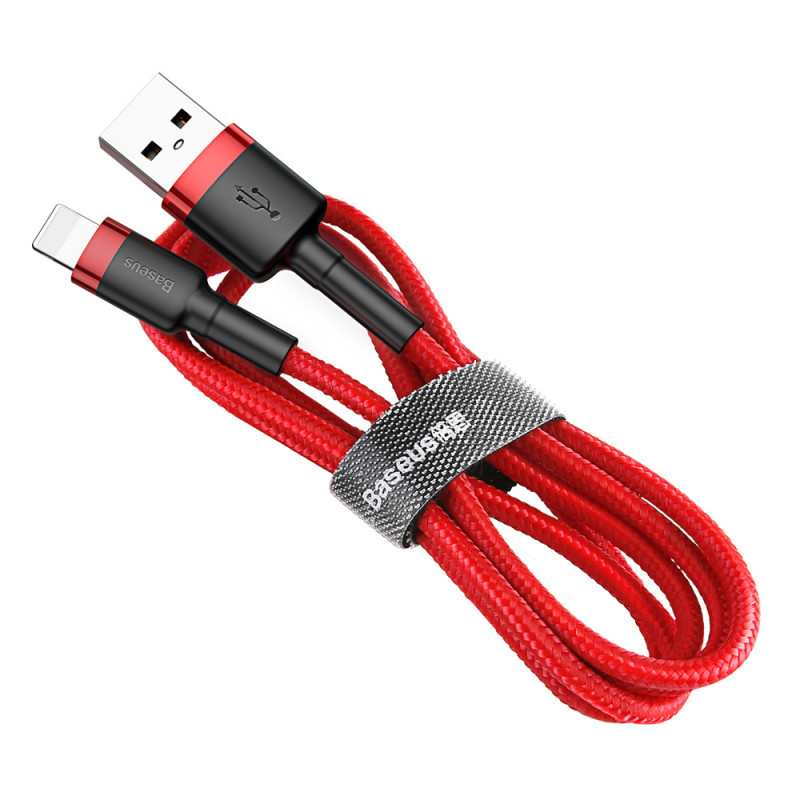 EU Product - Kevlar USB cable with Lightning 2A 1 m - Grey/Red thumbnail