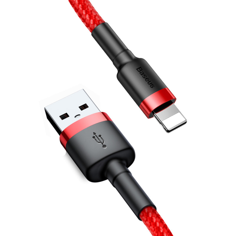 EU Product - Kevlar USB cable with Lightning 2A 1 m - Grey/Red thumbnail