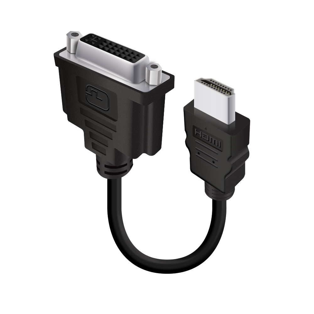 15CM HDMI (M) TO DVI-I (F) thumbnail