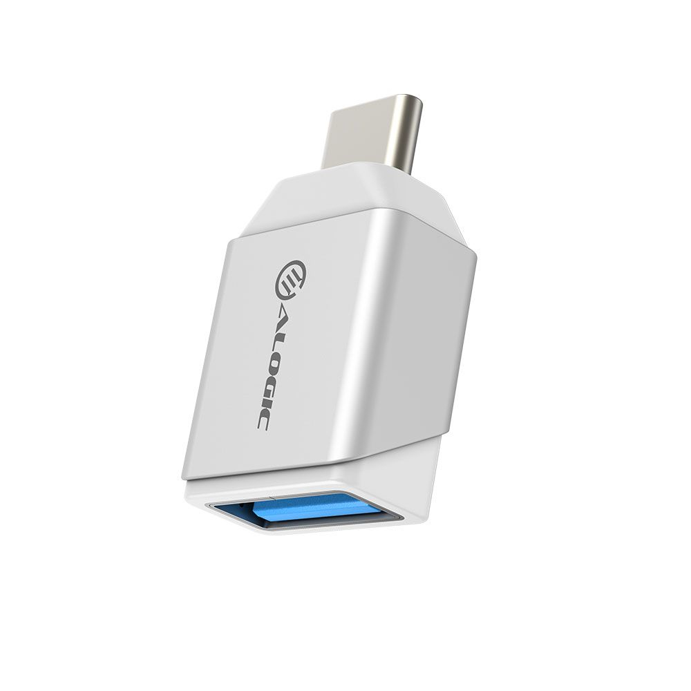 Ultra Mini USB-C to USB-A Adapter - Silver thumbnail