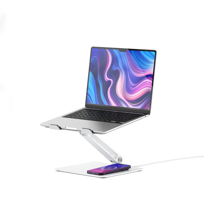 Elite Power Laptop Stand with Wireless Charger White thumbnail