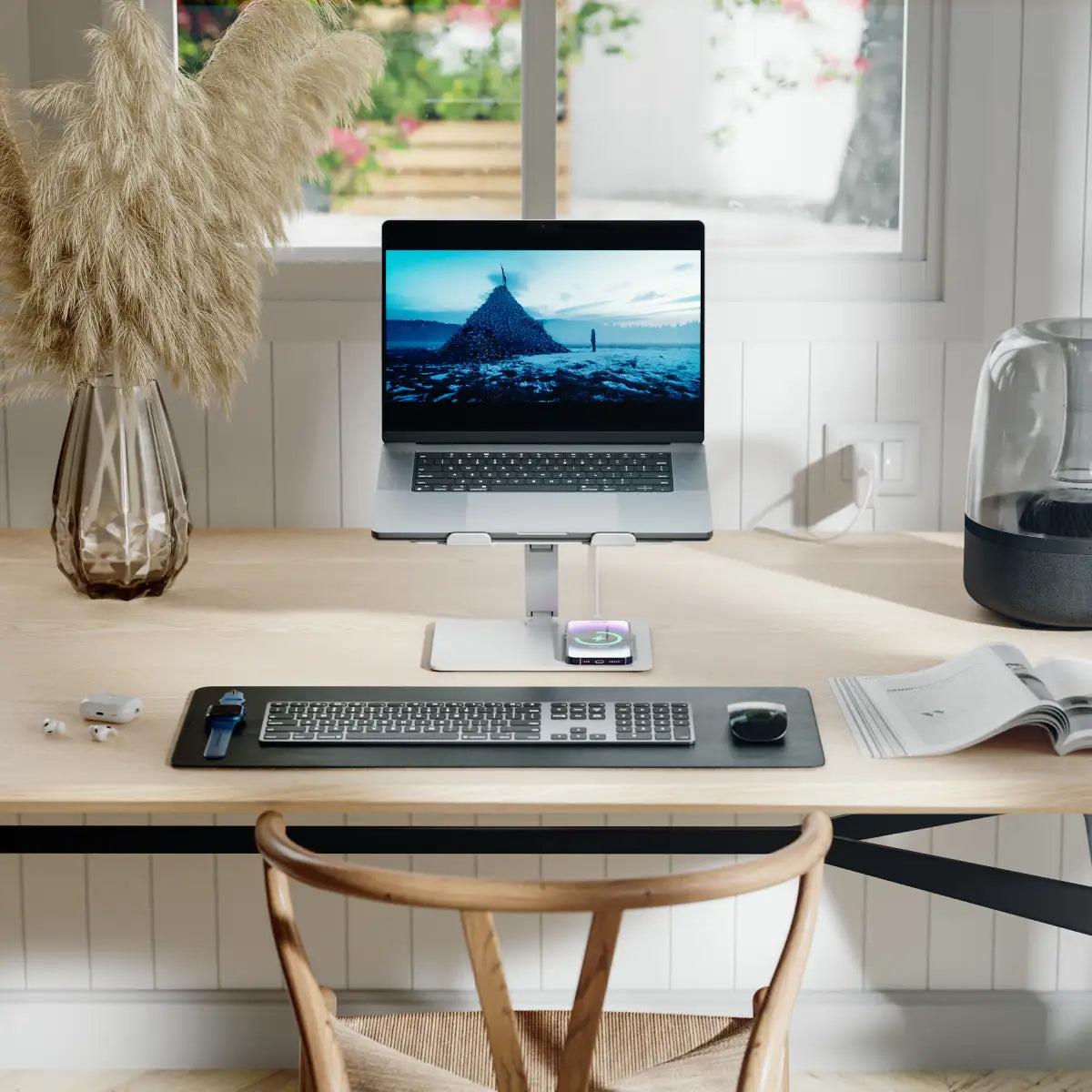 Elite Power Laptop Stand with Wireless Charger White thumbnail