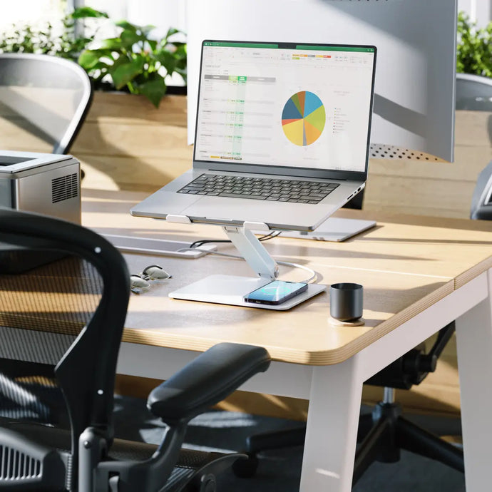 Elite Power Laptop Stand with Wireless Charger White thumbnail