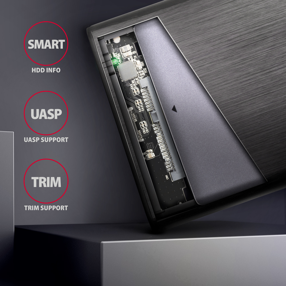 EU Product - EE25-A6C Speicherlaufwerksgehuse HDD SSD-Gehuse Schwarz 2.5