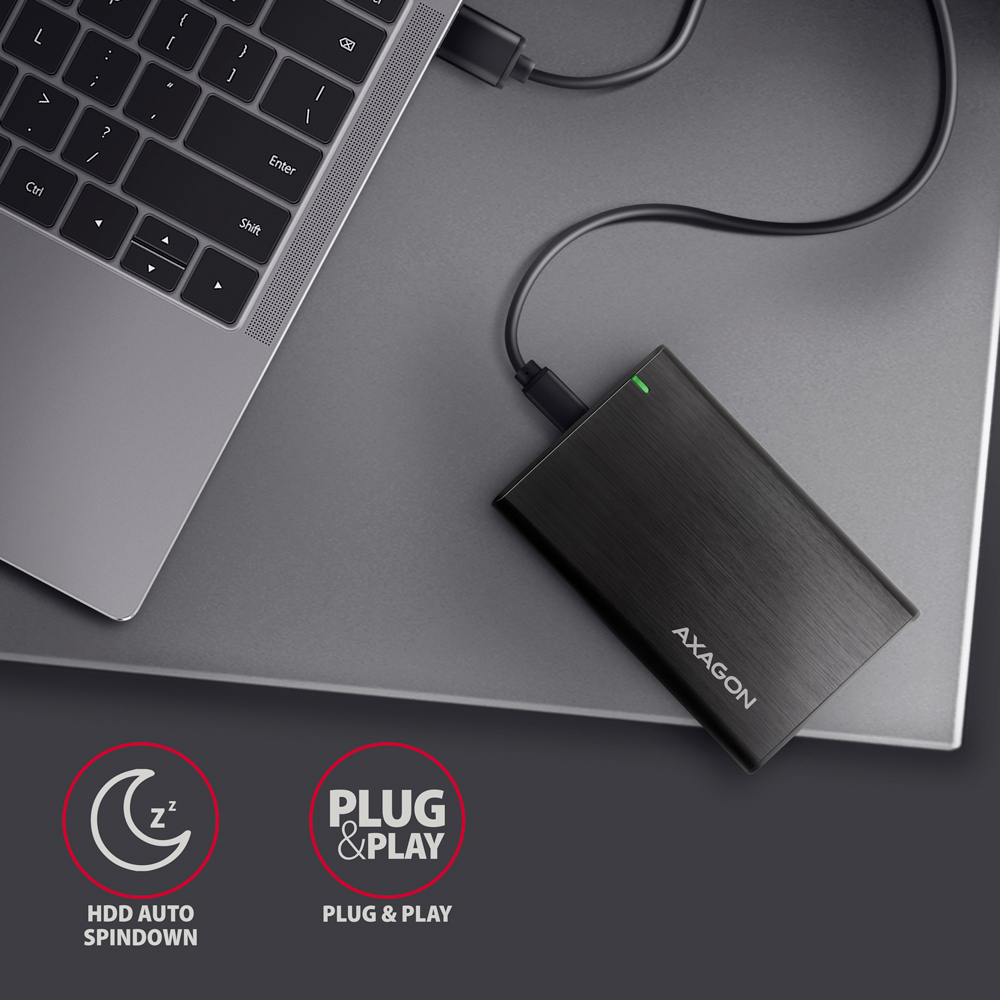 EU Product - EE25-A6C Speicherlaufwerksgehuse HDD SSD-Gehuse Schwarz 2.5
