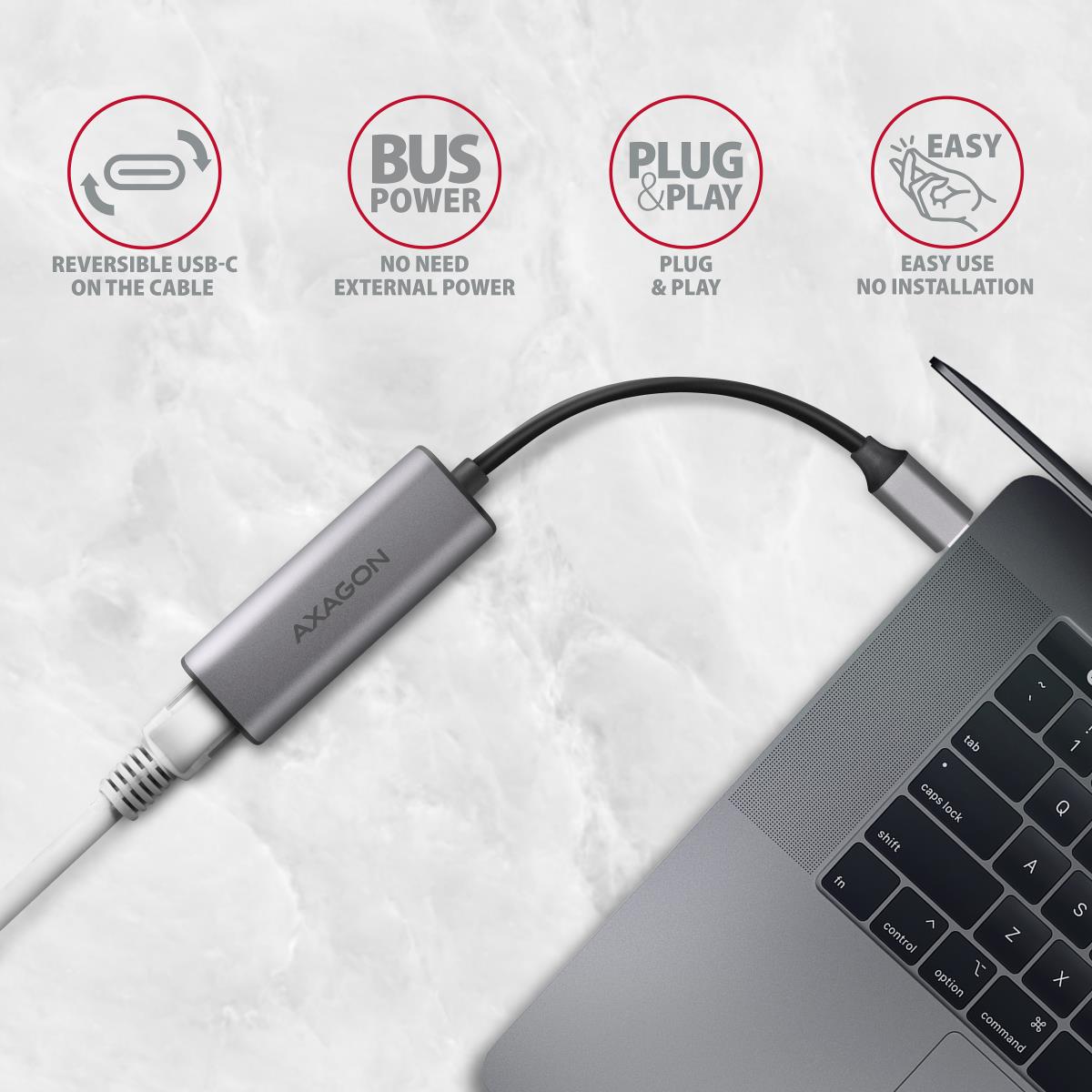 SuperSpeed ADE-25RC 2.5Gigabit Ethernet Adapter for Notebook, Desktop, Ultrabook - 2.5GBase-T, 10Base-T, 100Base-TX, 100Base-T thumbnail