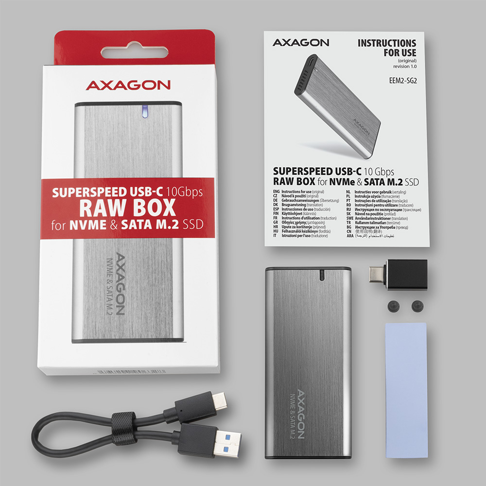 EU Product - EEM2-SG2 Speicherlaufwerksgehuse SSD-Gehuse Grau M.2 - Case - Heatsink thumbnail
