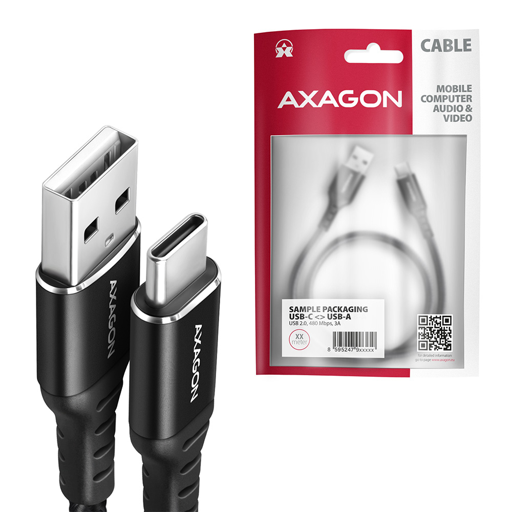 EU Product - BUCM-AM15AB USB-C zu USB-A Kabel USB 2.0 3A geflochten - Cable - Digital thumbnail