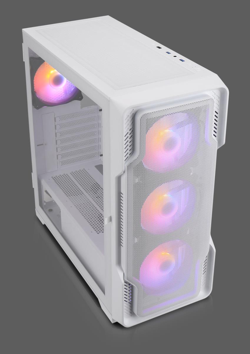 EU Product - Geh MIDI DS-9 ARGB Airflow white - USB-C - TG-Mesh thumbnail
