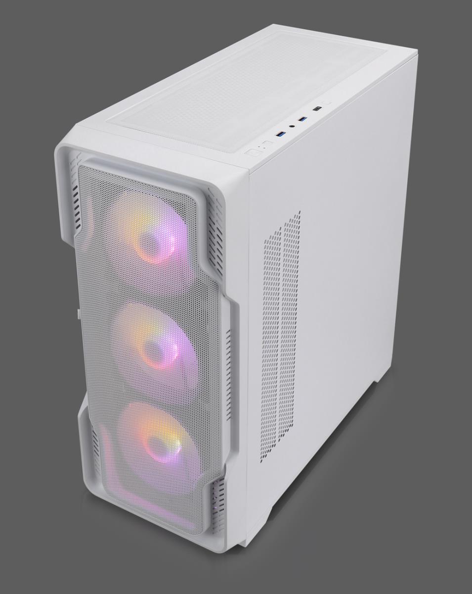 EU Product - Geh MIDI DS-9 ARGB Airflow white - USB-C - TG-Mesh thumbnail