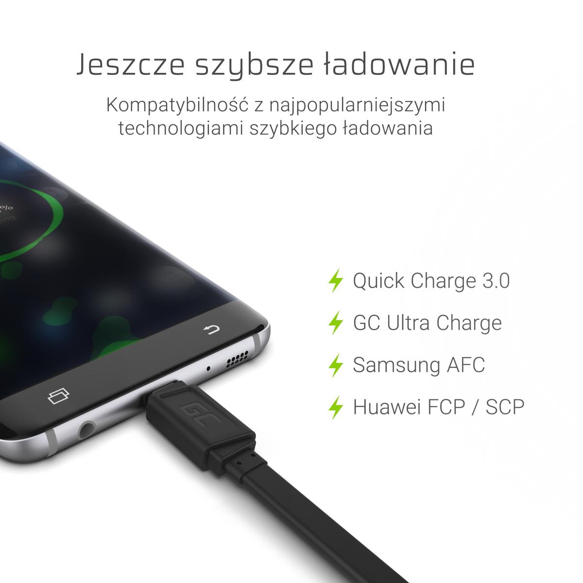 EU Product - Flat Cable USB-A to USB-C, 25 cm, fast charging thumbnail