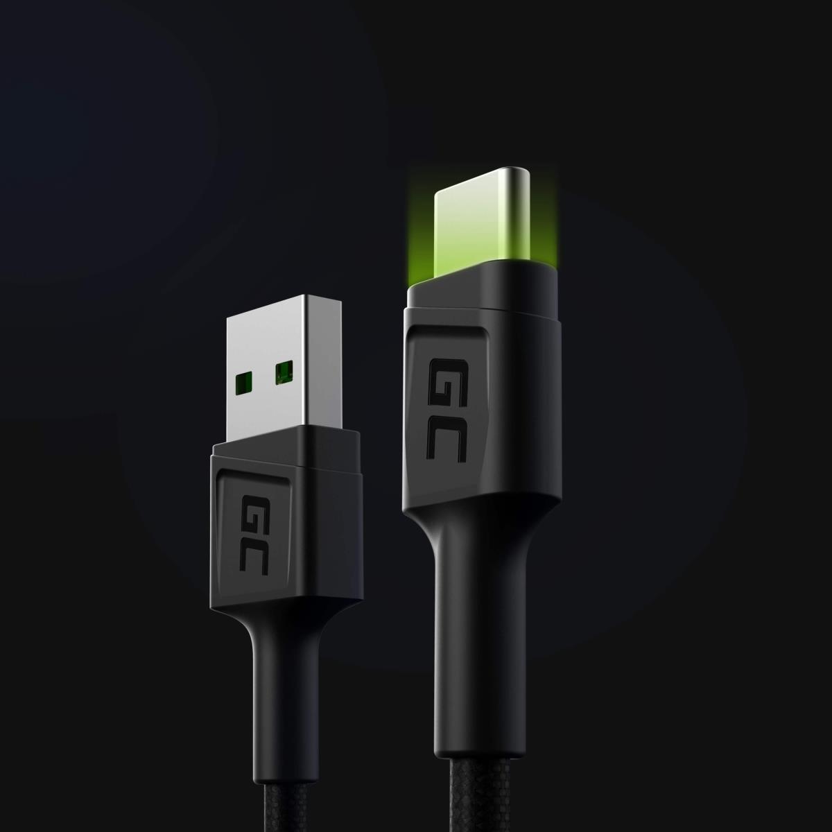 EU Product - Cable Ray USB Cable, USB-A - USB-C, 1,2m, LED backlight, QC 3.0 thumbnail