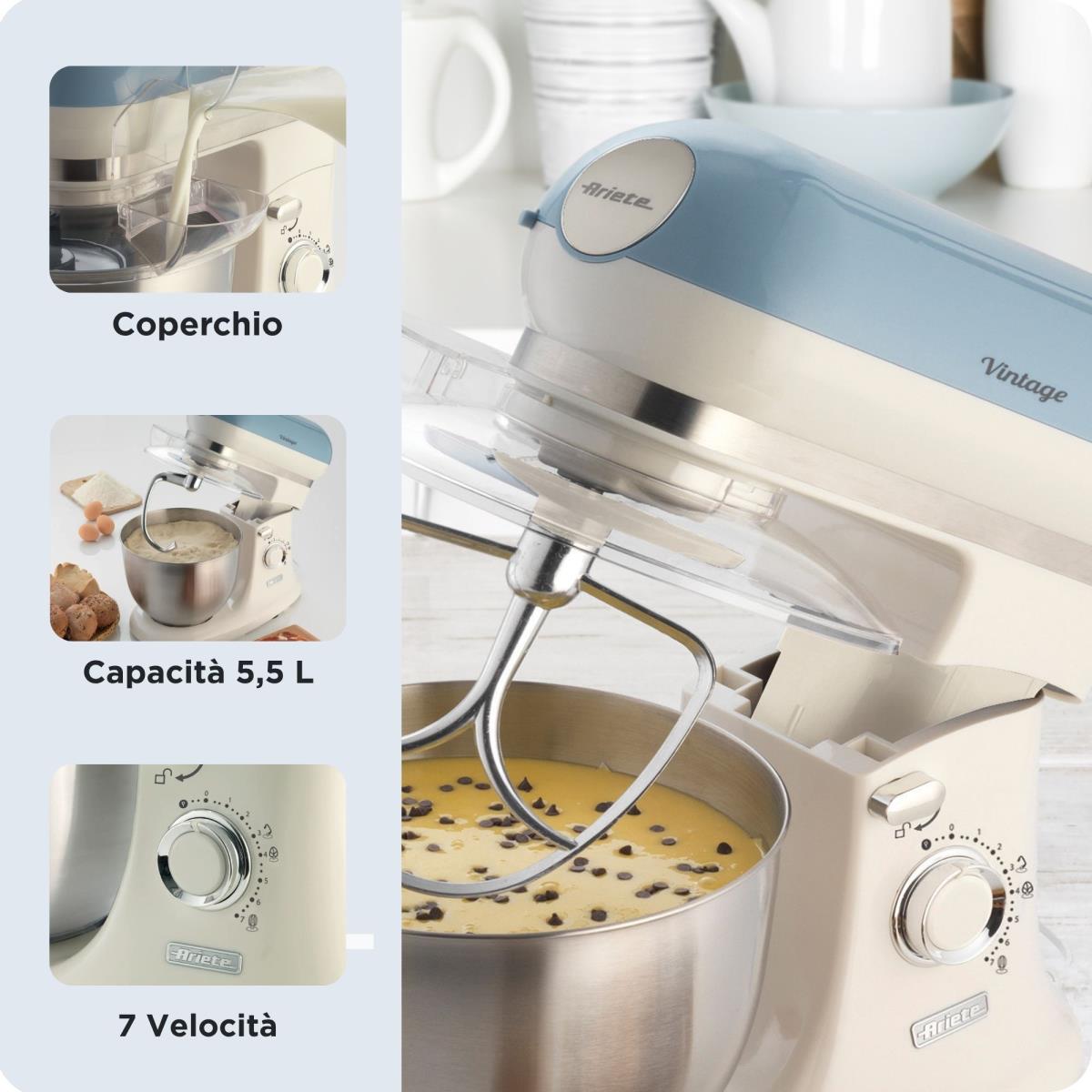 Ariete 1588 food processor 2400 W 5.5 L Blue, White thumbnail