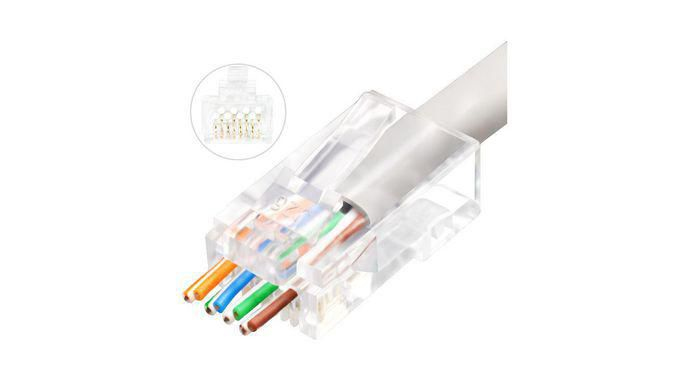 RJ45 UTP plug Cat6 for  AWG23-24 stranded/solid  conductor Easy-Connect 50 pcs box thumbnail