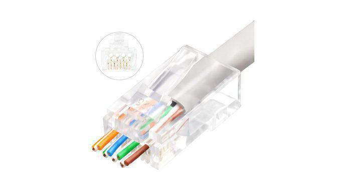 RJ45 UTP plug Cat6A for  AWG23-24 stranded/solid  conductor Easy-Connect 50 pcs box thumbnail