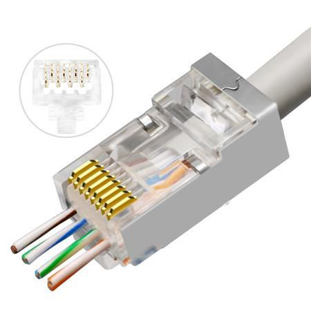 RJ45 STP plug Cat6 for  AWG23-24 stranded/solid  conductor Easy-Connect 50 pcs box thumbnail