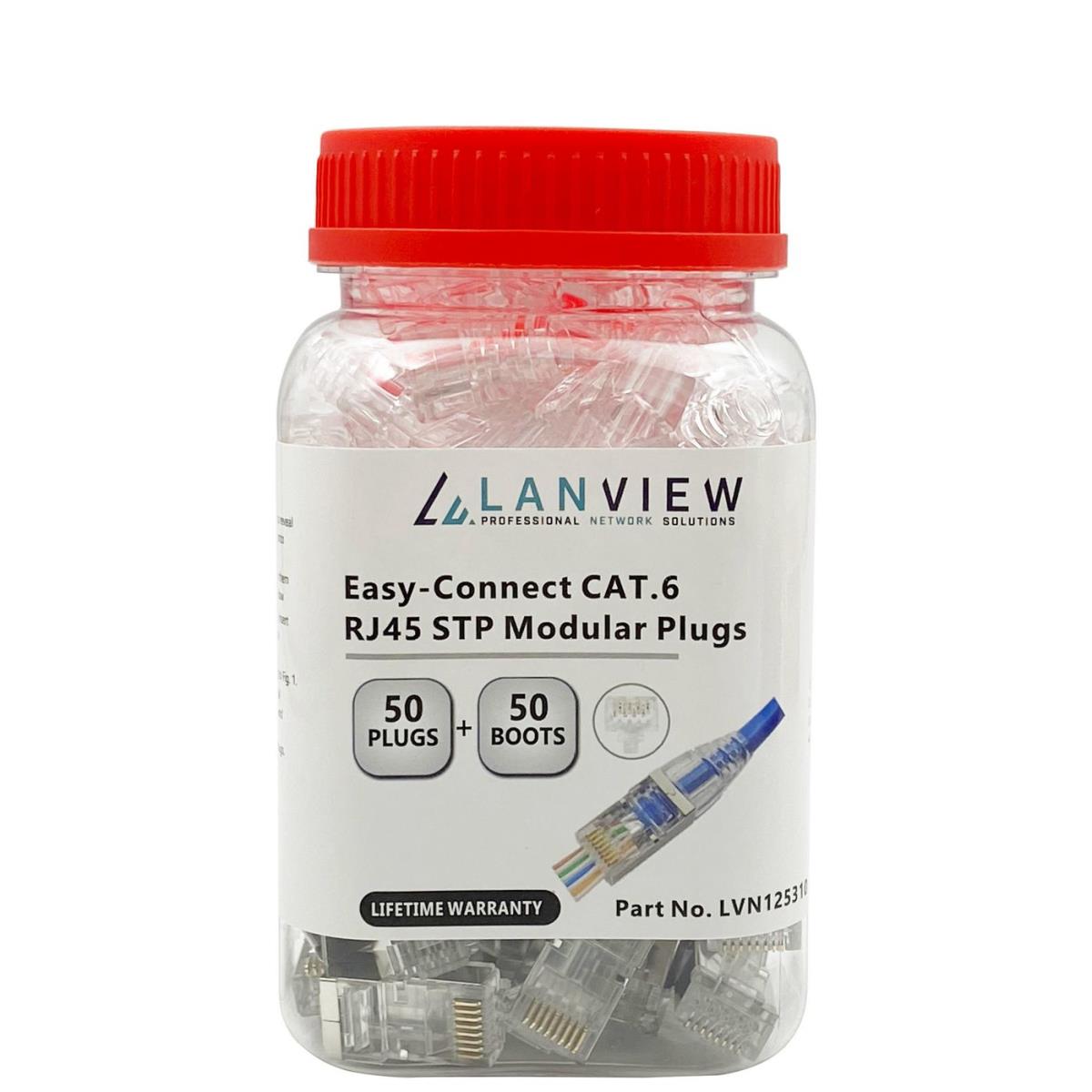 RJ45 STP plug Cat6 for  AWG23-24 stranded/solid  conductor Easy-Connect 50 pcs box thumbnail