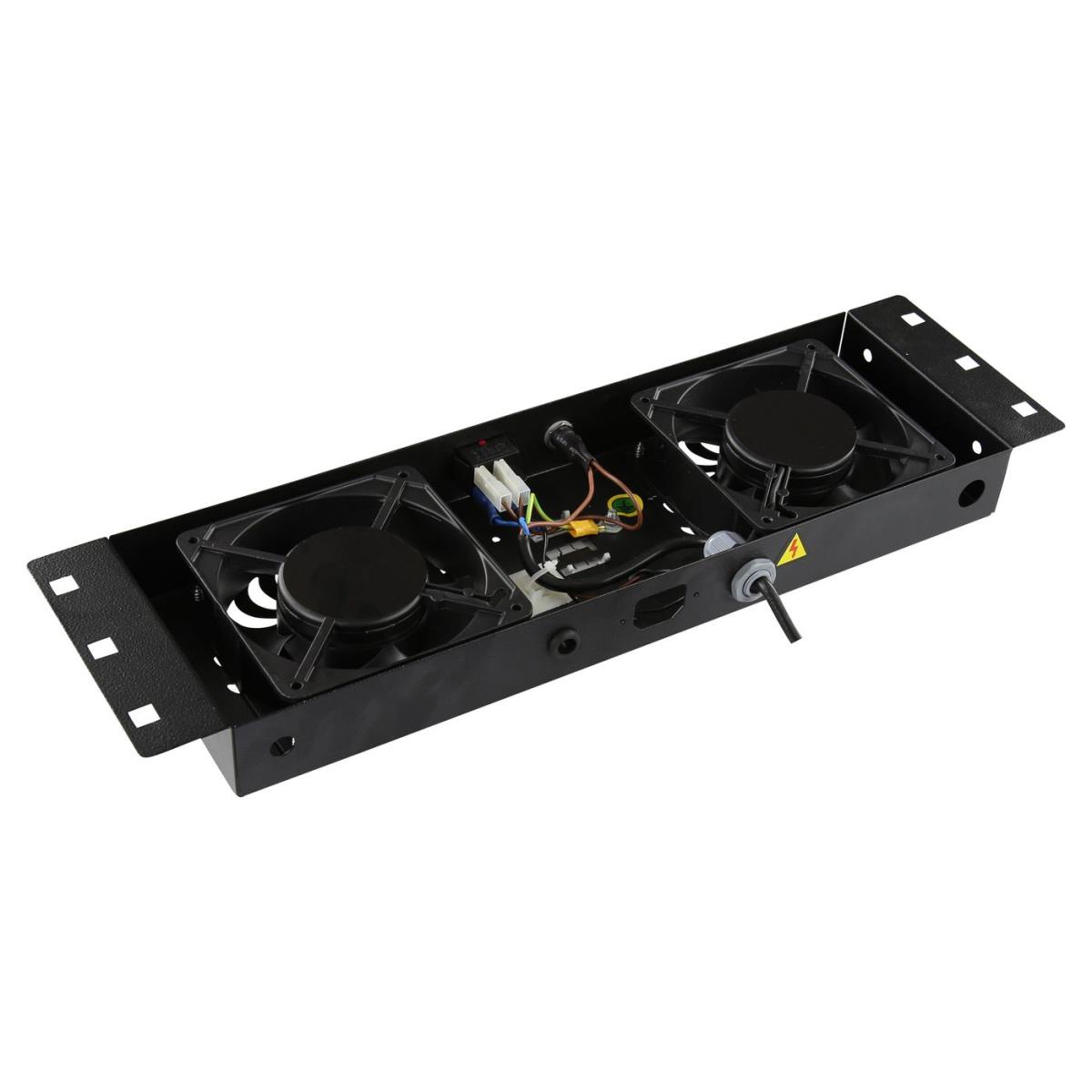 2 FANS, ANALOG THERMOSTAT  CONTROL FAN MODULE BUILT-IN  UK Plug thumbnail