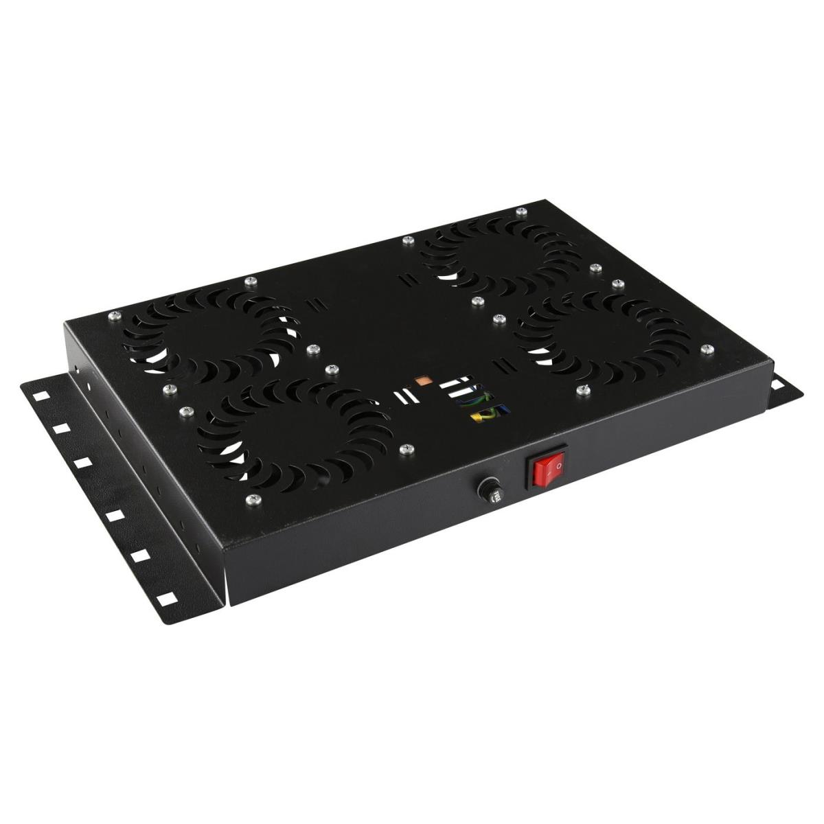 4 FANS, ANALOG THERMOSTAT  CONTROLLED FAN MODULE BLACK  UK plug thumbnail