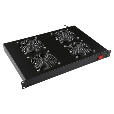 4 FANS, ANALOG THERMOSTAT  RACK MOUNT FAN MODULE 1U thumbnail