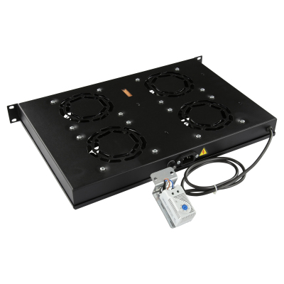 4 FANS, ANALOG THERMOSTAT  RACK MOUNT FAN MODULE 1U thumbnail