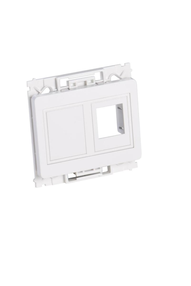 Wall plate 2 x keystone for  OPUS outlet white thumbnail