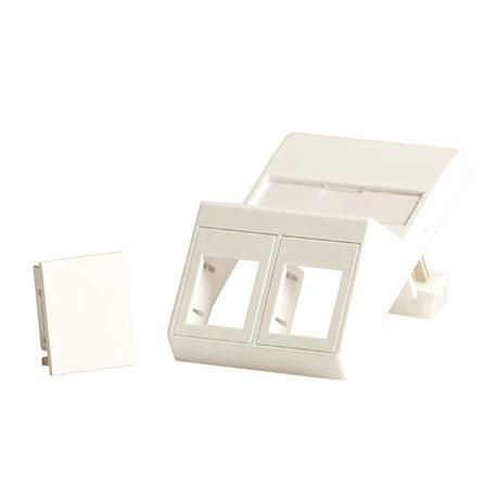 Wall plate, angled, for 2 x  keystone. Fits 50x75 mm LK  FUGA outlet, white thumbnail