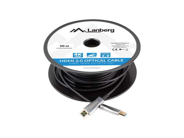 EU Product - HDMI M/M V2.0 Kabel 50m 4K optisch AOC schwarz thumbnail