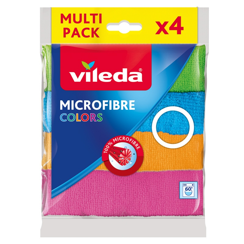 VILEDA Cleaning Clothes Vileda Microfiber Colors 4 pc(s) thumbnail