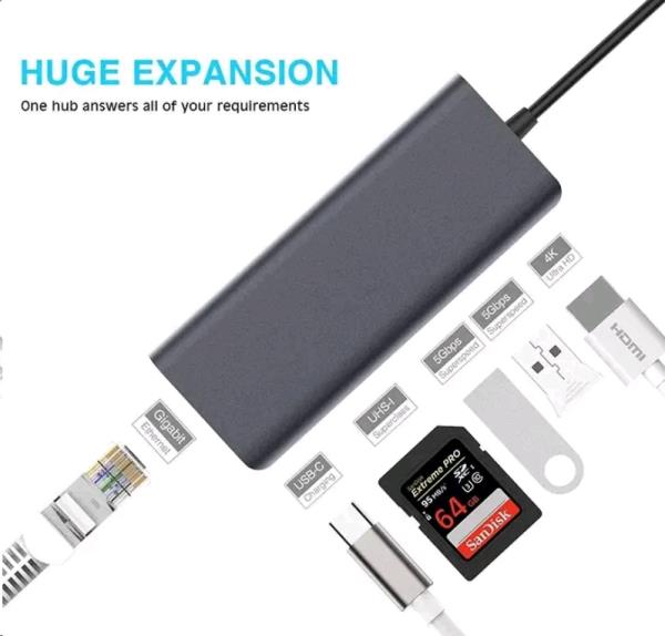 L72 Type C 6 Port Adapter - Silver thumbnail