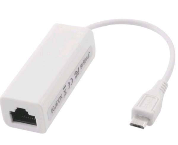 Micro USB to Ethernet Adapter - White thumbnail