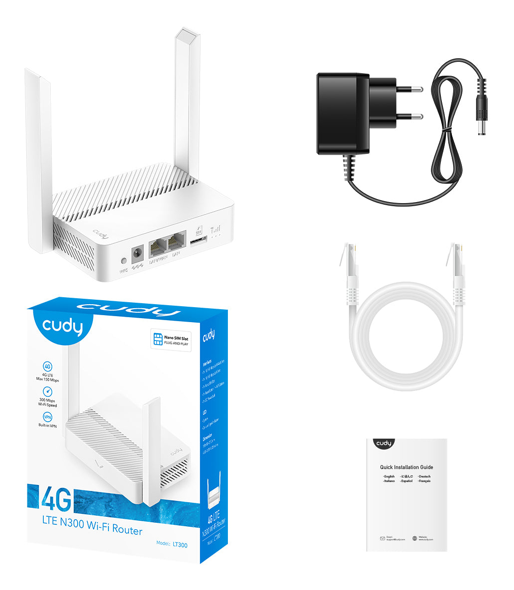 EU Product - LT300 - 2.0 - Wireless Router - WWAN - Wi-Fi - Router - 0.3 Gbps thumbnail
