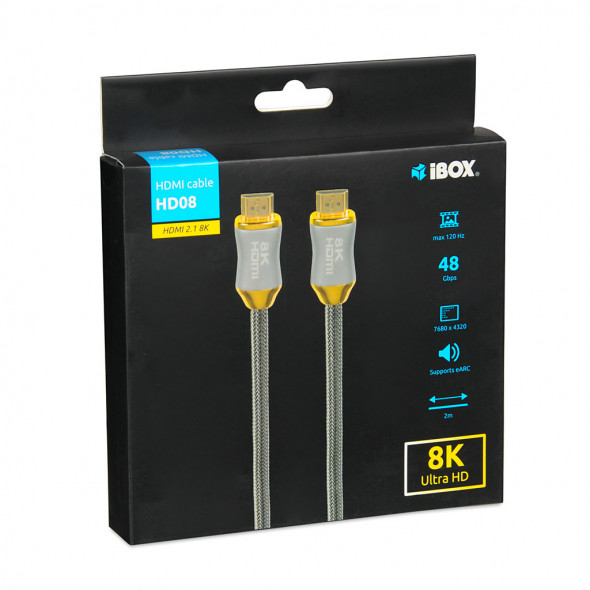 iBox HD08 HDMI cable 2 m HDMI Type A (Standard) Silver thumbnail