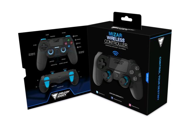 DragonShock Controller Mizar Wireless schwarz PS4 thumbnail