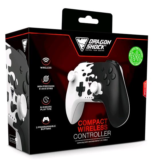EU Product - Dragonshock PopTop Compact Black, White Bluetooth Gamepad Nintendo Switch thumbnail