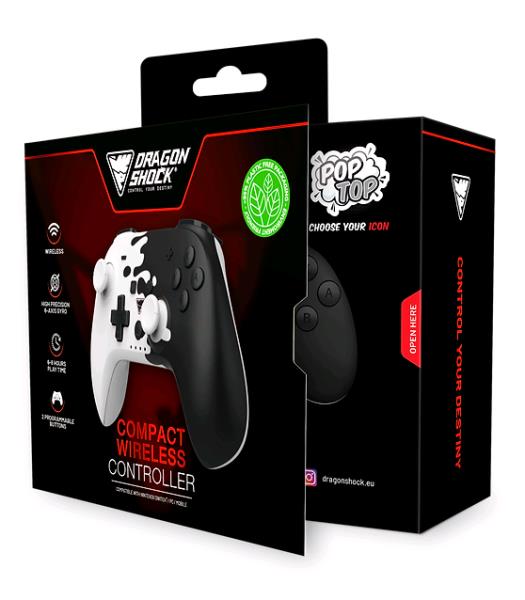 EU Product - Dragonshock PopTop Compact Black, White Bluetooth Gamepad Nintendo Switch thumbnail