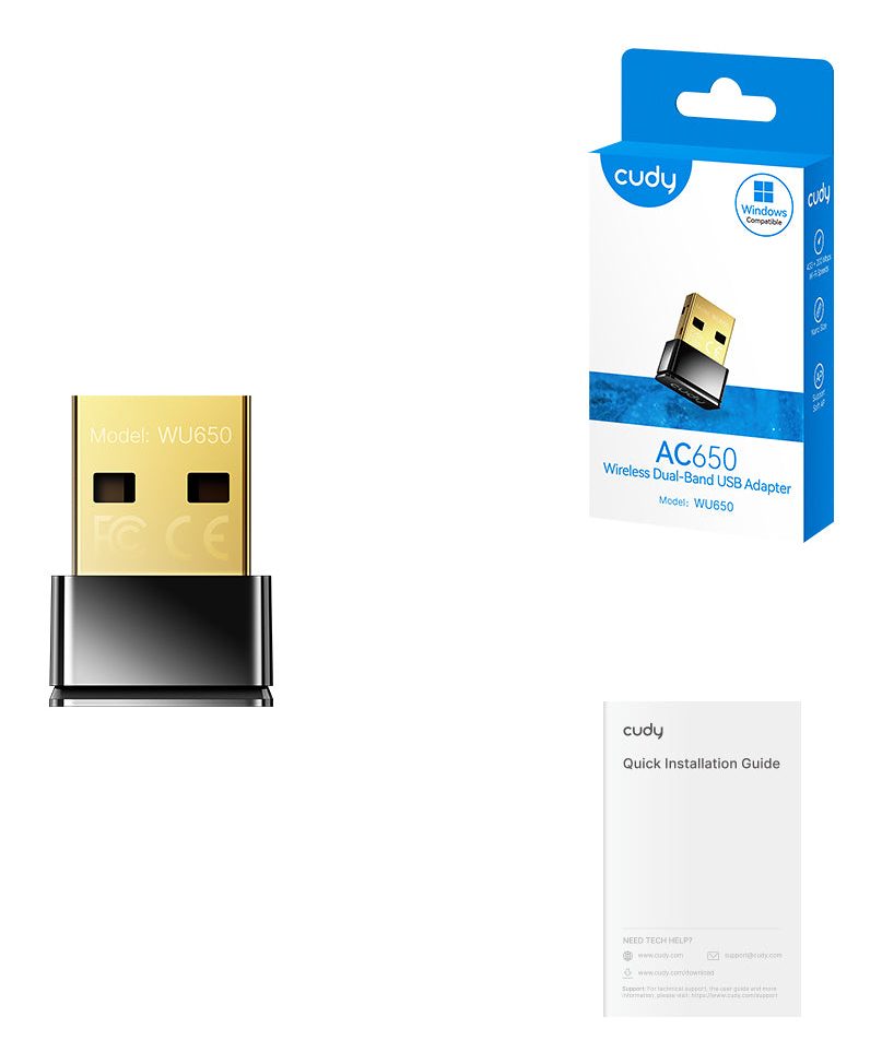 EU Product - WU650 AC650 Wi-Fi Mini USB Adapter - USB Controller - WLAN thumbnail