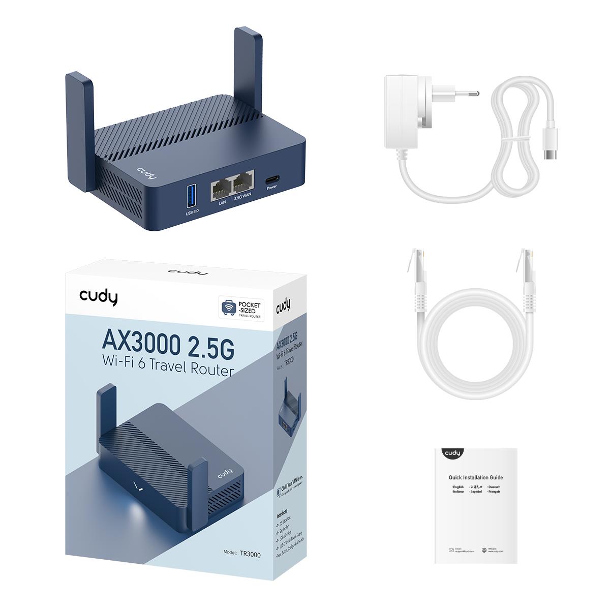EU Product - AX3000 2.5G Wi-Fi 6 Router with USB TR3000 - Router - WLAN thumbnail
