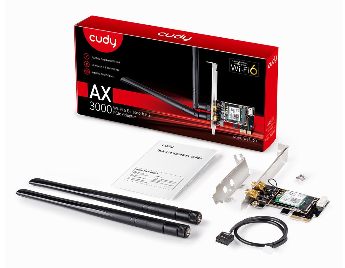EU Product - AX3000 Wi-Fi 6 PCI Express Adapter WE3000 - PCI-Express - WLAN thumbnail