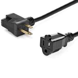 PAC102 STARTECH.COM AC POWER EXTENSION CORD 12IN/0.3M 16AWG POWER SUPPLY EXTENSION CABLE NEMA 5-15R